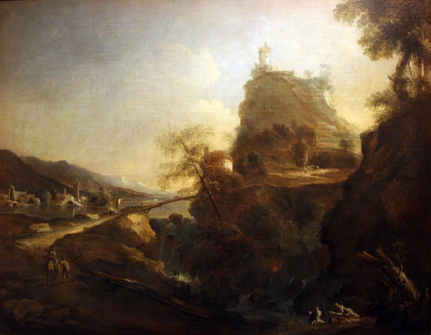 Paesaggio alpestre con ponte, viandanti e anacoreti - Museo Civico di Prato